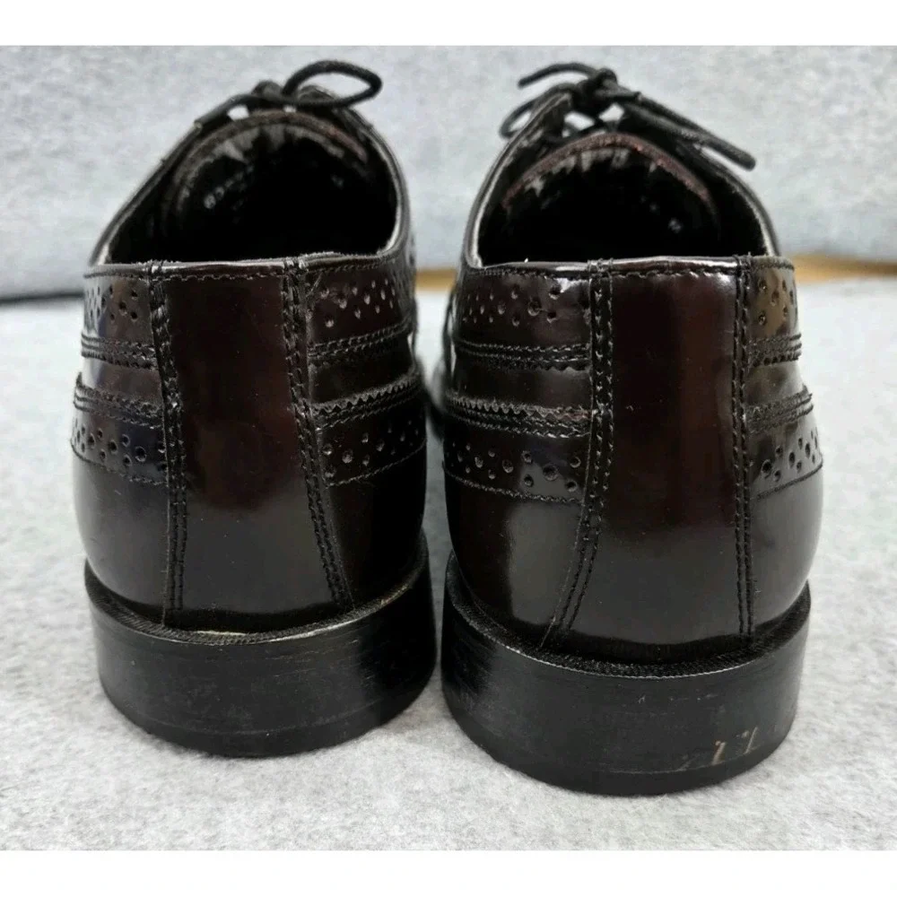 Nunn Bush Mens Dress Shoes Brown Leather Long Wingtip Derby Size 11